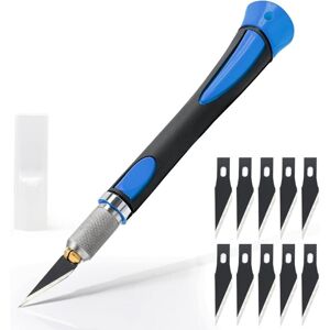 YS-YALOTRS Scalpel with 10 Rust-Resistant Blades, Precision Cutting, Model Making Scalpel, for Artwork, DIY, Caving, Sculpture, Hobby Knives, Blue YS-YALOTRS Scalpel with 10 Rust-Resistant Blades, Precision Cutting, Model Making Scalpel, for Artwork, DIY, Caving, Sculpture, Hobby Knives, Blue