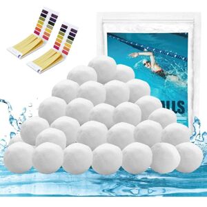 COOCHEER Swimming pool filter ball, 1300g filter ball can replace 45kg filter sand, reusable, + 2 pieces of PH test paper COOCHEER Swimming pool filter ball, 1300g filter ball can replace 45kg filter sand, reusable, + 2 pieces of PH test paper