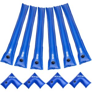 VEVOR Pool Cover Water Bags Set, 6 Packs 8 Ft Single Chamber Pool Cover Water Bags & 4 Corner Tubes, 0.4mm Thick PVC Bag Weights with Leakproof VEVOR Pool Cover Water Bags Set, 6 Packs 8 Ft Single Chamber Pool Cover Water Bags & 4 Corner Tubes, 0.4mm Thick PVC Bag Weights with Leakproof