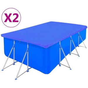 vidaXL Pool Cover Set - 2 Rectangular PE 400x207 cm Blue vidaXL Pool Cover Set - 2 Rectangular PE 400x207 cm Blue