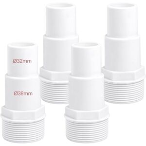 TEHTUY x Swimming Pool Hose Fittings Diameter 32/38 mm White TEHTUY x Swimming Pool Hose Fittings Diameter 32/38 mm White