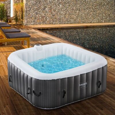 Arebos - Whirlpool Inflatable Indoor & Outdoor 6 People 130 Massage Jets with Heating 910 Litres Includes Cover Bubble Spa & Wellness Massage Arebos - Whirlpool Inflatable Indoor & Outdoor 6 People 130 Massage Jets with Heating 910 Litres Includes Cover Bubble Spa & Wellness Massage