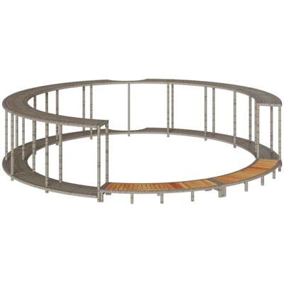 Vidaxl - Hot Tub Surround with Storage and Wooden Step Grey Poly Rattan Vidaxl - Hot Tub Surround with Storage and Wooden Step Grey Poly Rattan