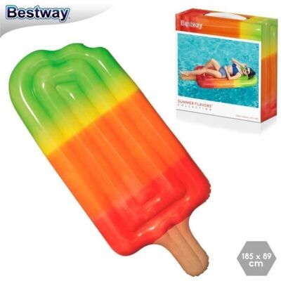 Inflatable mattress in the shape of multi-colored ice cream - BESTWAY - 185x95cm - Plastic - Beach furniture Inflatable mattress in the shape of multi-colored ice cream - BESTWAY - 185x95cm - Plastic - Beach furniture