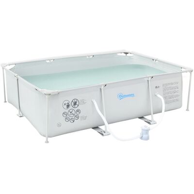 Outsunny Steel Frame Swimming Pool w/ Filter Pump and Reinforced Sidewalls Grey Outsunny Steel Frame Swimming Pool w/ Filter Pump and Reinforced Sidewalls Grey