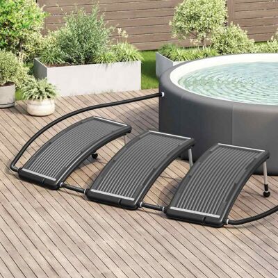 Curved Pool Solar Heating Panels 3 pcs 110x65 cm vidaXL Curved Pool Solar Heating Panels 3 pcs 110x65 cm vidaXL