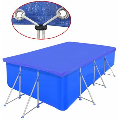 vidaXL Pool Cover 394x207cm - Rectangular, Blue, Water-Resistant vidaXL Pool Cover 394x207cm - Rectangular, Blue, Water-Resistant