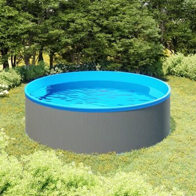 vidaXL Paddling Pool - 350x90 cm Grey - Paddling Pool vidaXL Paddling Pool - 350x90 cm Grey - Paddling Pool