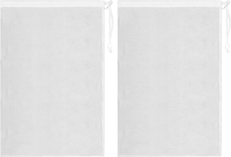 HÉLOISE 2 Pieces 16 x 24 inch Fine Mesh Pool Vacuum Bags, Drawstring and Lock Sheet Master/Eater/Gulper Filter Net Bag for Swimming Pools, Ponds and Aquariums