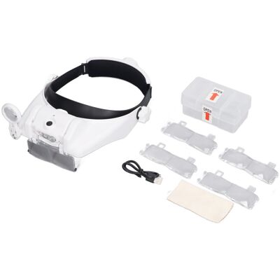 OEM Rechargeable Led Head Magnifier With 4-piece Glasses For Reading And Repair OEM Rechargeable Led Head Magnifier With 4-piece Glasses For Reading And Repair