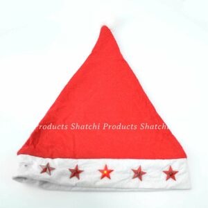 Shatchi - 25 x Father Christmas Santa Hat with Flashing Lights Fancy Dress Costume Accesorise