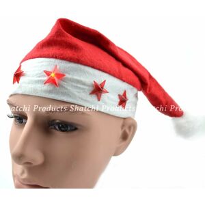 SHATCHI 50 x Father Christmas Santa Hat with Flashing Lights Fancy Dress Costume Accesorise