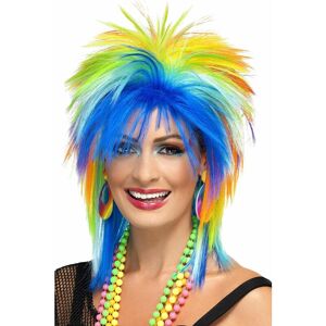 SMIFFYS 80s Rainbow Punk Wig, Multi-Coloured - 41406