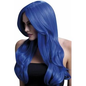 Smiffys - Fever Khloe Wig Neon Blue Long Wave with Centre Parting 66cm / 26in [42546]