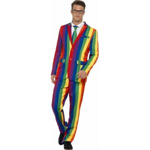 Smiffys - Over The Rainbow Suit Multi-Coloured with Jacket Trousers & Tie [27560XL]