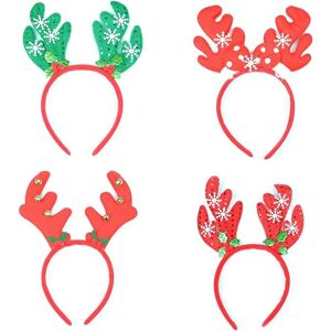 Shatchi - 20 Christmas Headband Reindeer Antlers Xmas Fancy Dress Accessories Office Party Bag Fillers Fun, Assorted, One Size - 0
