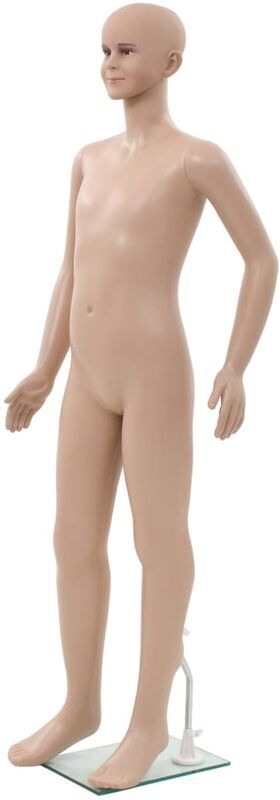 BERKFIELD HOME Royalton Full Body Child Mannequin with Glass Base Beige 140 cm