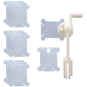 TLILY 500 Pieces Plastic Embroidery Bobbins with Winder for Sewing Craft Storage TLILY 500 Pieces Plastic Embroidery Bobbins with Winder for Sewing Craft Storage