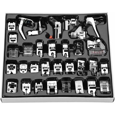 COOCHEER 32-piece presser foot set for household sewing machines – hemming accessories – compatible with Babylock, Janome, Brother, Singer, Toyota COOCHEER 32-piece presser foot set for household sewing machines – hemming accessories – compatible with Babylock, Janome, Brother, Singer, Toyota