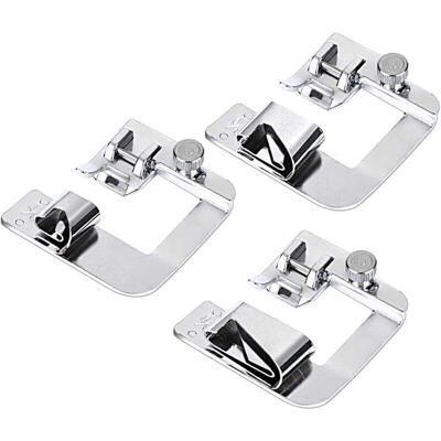 OEM Sewing Machine Hemming Presser Feet – Set Of 3 (1/2", 3/4", 1") – Stainless Steel – Compatible With Brother, Singer, Janome, Toyota OEM Sewing Machine Hemming Presser Feet – Set Of 3 (1/2", 3/4", 1") – Stainless Steel – Compatible With Brother, Singer, Janome, Toyota