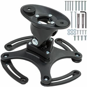 TECTAKE Universal projector ceiling mount - projector mount, projector stand, projector bracket - black - black