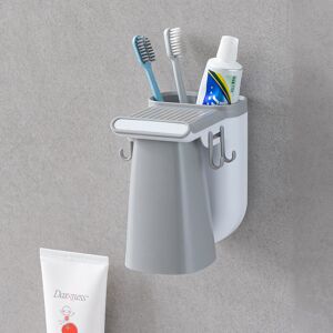 Denuotop - Self-Adhesive Toothbrush Holder, Toothbrush and Toothpaste Wall Bracket, Non-Drill Bathroom Toothbrush Holder, For Toothbrush, Toothpaste,