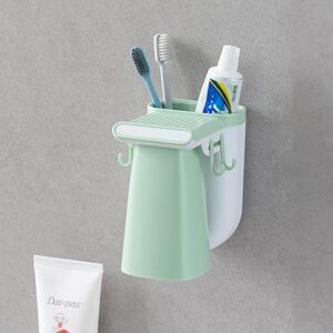 Denuotop - Self-Adhesive Toothbrush Holder, Toothbrush and Toothpaste Wall Bracket, Non-Drill Bathroom Toothbrush Holder, For Toothbrush, Toothpaste,