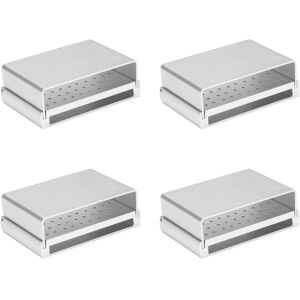 TLILY 4X Disinfection Box 58-Hole Aluminum Alloy Dental Bur Box High Low Speed Mobile Grinding Head Box Bur Holder Bur Box-B