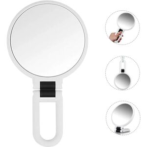 AOUGO Makeup Mirror Double Sided 5X/1X Magnifying,Hand Held Mirror with Folding Handle,Compact Cosmetic Vanity Mirror for