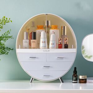 Livingandhome - Cosmetic Organizer Vanity Storage Case with Drawers and Stand, Grey 34x18x40CM