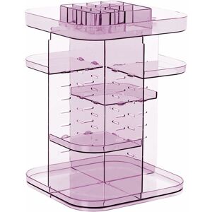 PESCE Makeup Storage Cosmetic Display Stand: Acrylic Cosmetic Organizer Bathroom Bedroom Vanity Table - 360 Rotating Jewelry Box for Lipsticks Brushes
