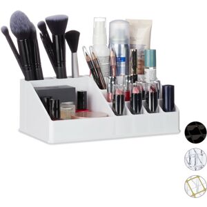 Cosmetic Organiser, Makeup Kit for Lipstick, Nail Polish, Acrylic Jewellery Stand, White - Relaxdays