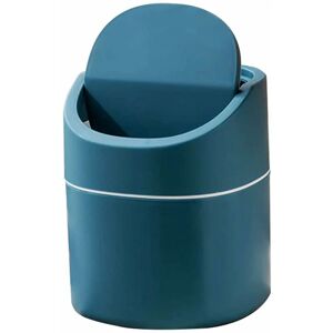 HÉLOISE Small Tabletop Trash Can, Kitchen Desk Mini Trash Can, for Bathroom Vanity, Office, - Throw Cotton Rounds, Makeup Sponges, 2 Liters (Blue)