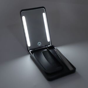 GROOFOO Pocket Mirror Rechargeable Travel Makeup Mirror LED Lighted Makeup Mirror with Fill Light Travel Comb Metal Eyebrow Tweezer for Travel Black GROOFOO Pocket Mirror Rechargeable Travel Makeup Mirror LED Lighted Makeup Mirror with Fill Light Travel Comb Metal Eyebrow Tweezer for Travel Black