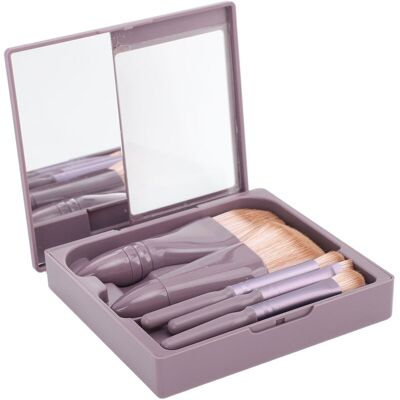 GROOFOO 5Pcs Makeup Brush Set Ergonomic Fine Workmanship Portable Soft Bristles Makeup Brushes for Home Travel Purple GROOFOO 5Pcs Makeup Brush Set Ergonomic Fine Workmanship Portable Soft Bristles Makeup Brushes for Home Travel Purple