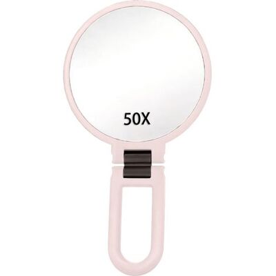 OEM 50x Magnifying Mirror, Handheld Mirror With Handle, Double-sided With 50x/1x Magnification, Travel Essential, Foldable Portable Makeup Mirror For Precision Makeup, Frosted Black (pink) OEM 50x Magnifying Mirror, Handheld Mirror With Handle, Double-sided With 50x/1x Magnification, Travel Essential, Foldable Portable Makeup Mirror For Precision Makeup, Frosted Black (pink)