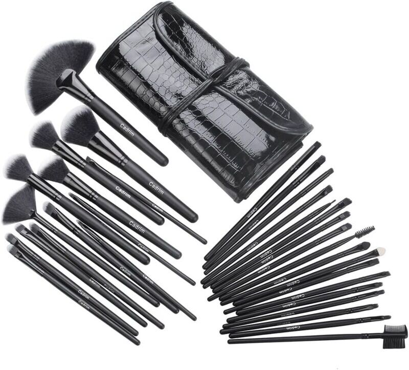 Sollbry - Professional Cosmetic Makeup Brushes 32pcs Premium Synthetic Makeup Brushes for Foundation Blending Face Powder Blush Concealers Eye