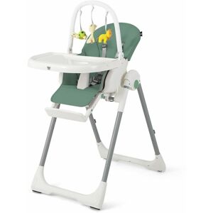 COSTWAY 4-in-1 Baby High Chair Foldable Feeding Chair w/ 7 Heights 4 Reclining Angles