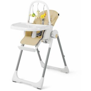 COSTWAY 4-in-1 Baby High Chair Foldable Feeding Chair w/ 7 Heights 4 Reclining Angles