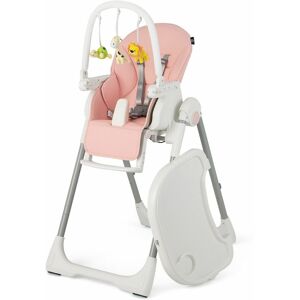 Costway - 4-in-1 Baby High Chair Foldable Feeding Chair w/ 7 Heights 4 Reclining Angles - Pink