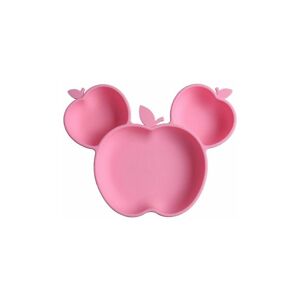 ORCHIDÉE OrchidCute Apple Shaped Child Feeding Plate for Babies Toddlers Waterproof No Slip