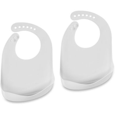 Relaxdays - Silicone Bib - White - 30x23x1.5cm - silicone bib Relaxdays - Silicone Bib - White - 30x23x1.5cm - silicone bib