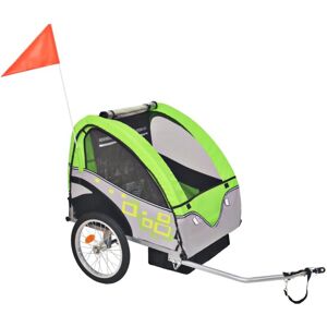 Bike Trailer Grey and Green 30 kg Vidaxl Green