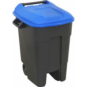 Loops - 100 Litre Capacity Wheelie Bin - Solid Rear Axle - Two 200mm Wheels - Blue