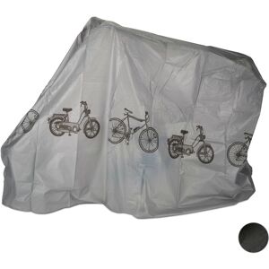 Relaxdays - Set of 1 Polyethylene Bike Cover, Tear-Resistant, Sun Protection, 200 x 115 cm, Grey
