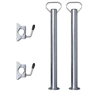 Berkfield Home - 2 Support Tubes with 2 Split Clamps for 48 mm Jockey Wheel