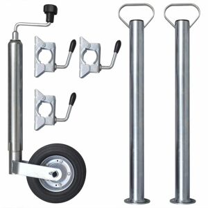 Berkfield Home - 48 mm Jockey Wheel with 2 Support Tubes & 3 Split Clamps