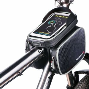 Langray - Bike Frame Bags, Quick Release Waterproof Cycling Handlebar Bike Luggage Bag Front Frame Top Tube Bike Bag, Dual Pouch with Touch Screen