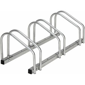TECTAKE Bike Rack, for ground or wall-mounting - bike stand, wall bike rack, garage bike rack - 3 - silver