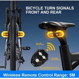 QHJ Bike Tail Light Turn Signals Bicycle Indicator Rear Taillight w/ Wireless Remote